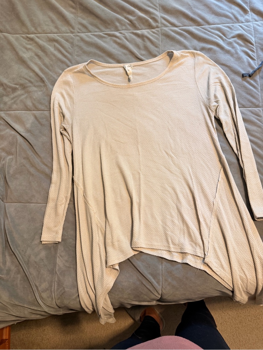 Women's Long Sleeve Waffle Knit Tunic Top